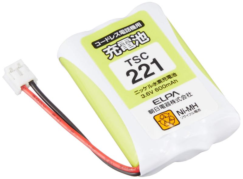 ELPA エルパ 朝日電器 電話機用充電池 TSC-221●すぐに使える充電済 ●自己放電を抑制 ●安全装置内蔵複数店舗にて販売をしておりますため、在庫データの更新が間に合わず、欠品にも関わらず、注文ができる場合がございます。その際は、キャンセルにて対応を取らせていただきます。当店はお電話のお問い合わせはお受けしておりませんので、ご了承ください。お問い合わせは、問い合わせフォームにてお願いをいたします。