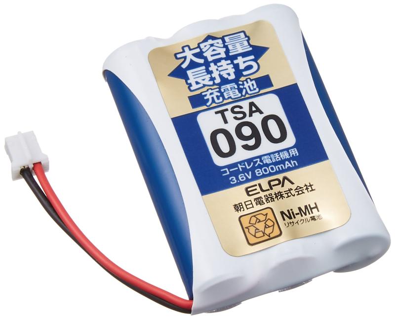 ELPA エルパ 子機用 大容量長持ち充電池 TSA-090●すぐに使える充電済 ●自己放電を抑制 ●安全装置内蔵複数店舗にて販売をしておりますため、在庫データの更新が間に合わず、欠品にも関わらず、注文ができる場合がございます。その際は、キャンセルにて対応を取らせていただきます。当店はお電話のお問い合わせはお受けしておりませんので、ご了承ください。お問い合わせは、問い合わせフォームにてお願いをいたします。