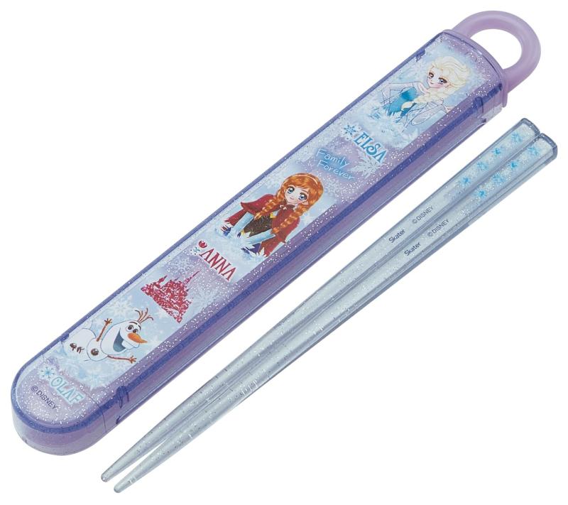 スケーター(Skater) 箸 箸箱 セット 子供用 お弁当 16.5cm 日本製 食洗機対応 スライド式 ディズニー アナと雪の女王×中川翔子 女の子 ABS2AMAG-A