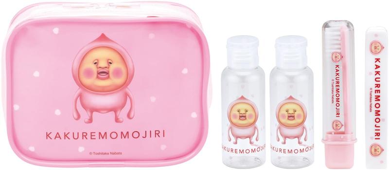 スケーター(Skater) トラベルセット (ポーチ・ボトル2本・歯ブラシ・くし) こびとづかん 桃尻 TRVS1