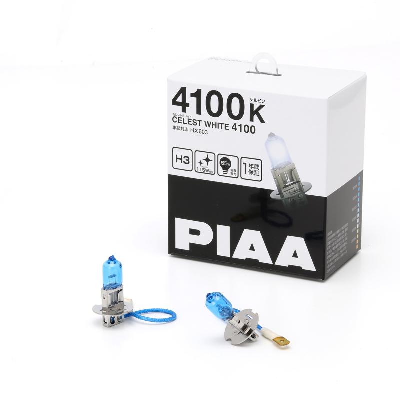 PIAA ヘッドランプ/フォグランプ用 ハロゲンバルブ H3 4100K セレストホワイト 車検対応 2個入 12V 55W(115W相当) 安心の1年付 HX6034100K ・ 12V 55W ・ 明るさ感115W相当 ・ H3タイプ ・ 2個入理想の白さで見やすさ抜群&amp;ホワイトトップコート車検時の簡易テスター以上の車検規定10m測光試験クリア車検対応(国内法規の測光試験クリアする緻密な設計。自社試験機器を備えている強みです。)複数店舗にて販売をしておりますため、在庫データの更新が間に合わず、欠品にも関わらず、注文ができる場合がございます。その際は、キャンセルにて対応を取らせていただきます。当店はお電話のお問い合わせはお受けしておりませんので、ご了承ください。お問い合わせは、問い合わせフォームにてお願いをいたします。