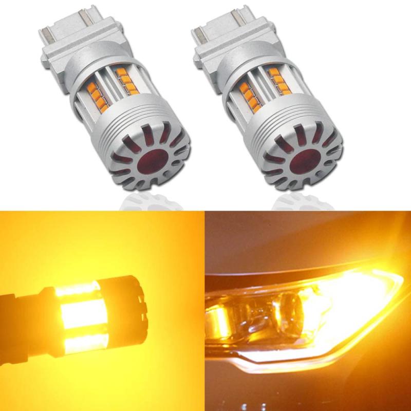 Eseastar T25 3157 P27/7W LED ウィンカー バルブ アンバー 冷却ファン搭載 ハイフラ防止 CANBUSキャンセラー内蔵 ノイズ対策済み ステルス DC12V-24V 車検対応 2個入り【高輝度】24連2020SMDタイプでムラなく照らします。( T25 3157 P27/7W 対応)、アンバー色光、T20 LED シングル ウインカーです。【長い寿命】T25 LEDウィンカー 冷却ファン付き、優れる耐熱性·放熱性：進化したLEDウインカーは高速·静音の冷却ファンが搭載されていて、バルブの全体にも航空用のアルミ合金素材を採用しているので、耐熱性·放熱効果が抜群になるため、安定した発光が可能です、また、熱に弱いLEDチップも保護でき、長寿命、長持ちが実現できます。【ハイフラ防止 CANBUSキャンセラー内蔵】ハロゲンランプをLEDウインカーに交換する際に、通常車体側に抵抗を接続しないとウインカーが高速点滅するハイフラ現象が起きますが、本製品は小型のハイフラ抵抗をバルブ内に内蔵していますので加工必要ございません、ハイフラ対策必要ございません。CANBUSキャンセラー内蔵で大部分車種はエラーフリー。【商品 スペック】：電圧：DC 10V-30V （DC 12V / DC 24Vのハイブリッド車にも対応できます。）ルーメン：10000LM、発光カラー：アンバー（ウインカー色） LEDチップ：SMD2020X24個（1本分） 適応車種：バイク/軽自動車/普通車/ハイブリッド車等）【取付簡単】純正球 T25 3157 P27/7W LED ウィンカー バルブ アンバーとほぼ同じサイズなので。複数店舗にて販売をしておりますため、在庫データの更新が間に合わず、欠品にも関わらず、注文ができる場合がございます。その際は、キャンセルにて対応を取らせていただきます。当店はお電話のお問い合わせはお受けしておりませんので、ご了承ください。お問い合わせは、問い合わせフォームにてお願いをいたします。