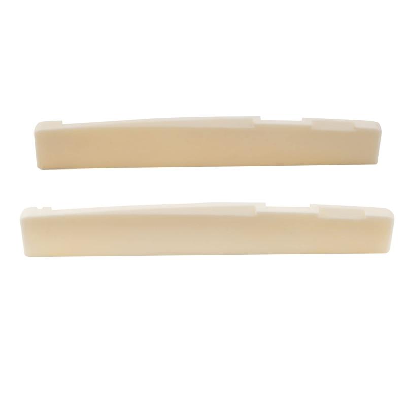 Musiclily Basic 牛骨サドル 弦長補正 アコースティックギター用ボーンサドル DJ-16 76x3x13mm 2個