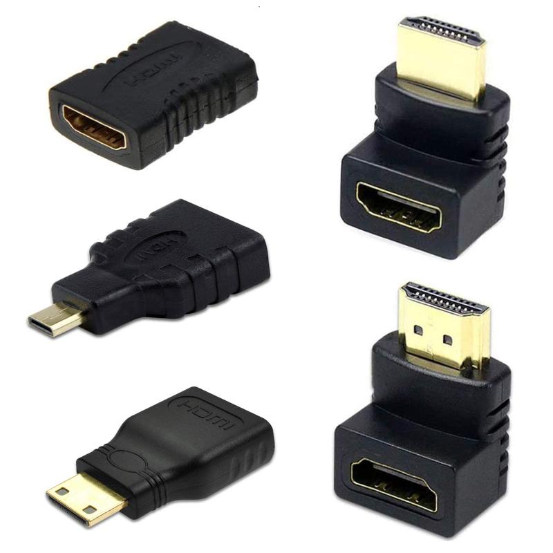 サムコス HDMI変換アダプタ コネクター 5種類セット mini HDMI ＆ micro HDMI 90° 270度 L型 延長 コネクター 全部に対応多機能の接続：このHDMI接続アダプターセットは、様々なデバイスの接続ニーズを満たすために5種類の異なるタイプのコネクタを提供しています。セット内容：1.HDMI(メス)to Micro HDMI(オス) 2.HDMI(メス)to mini HDMI(オス) （タイプC - タイプA）3. HDMI (メス) to HDMI (メス) タイプA　　　 4. HDMI (オス) to HDMI (メス) 角度90度 タイプA 5.HDMI (オス) to HDMI (メス) 角度270度 タイプA高品質な素材：プラグやピンには耐久性と信号ロスを最小限に抑えるために、金メッキが施された素材を厳選しています。外殻には環境に優しいPVC素材を使用し、長時間の使用に耐える耐久性を提供しています。携帯性と使いやすさ：このアダプターセットはコンパクトで軽量で持ち運びに便利です。デバイスとケーブルの間にアダプターを挿入するだけで、高解像度の映像や音声を簡単にTV画面に出力できます。広範な互換性：当社のアダプターはデジタルカメラ、携帯デバイス、コンピュータなど、さまざまなデバイスに対応しており、多数のHDMIポートを備えたデバイスと互換性があります。3D対応(1080pフルHD可)複数店舗にて販売をしておりますため、在庫データの更新が間に合わず、欠品にも関わらず、注文ができる場合がございます。その際は、キャンセルにて対応を取らせていただきます。当店はお電話のお問い合わせはお受けしておりませんので、ご了承ください。お問い合わせは、問い合わせフォームにてお願いをいたします。