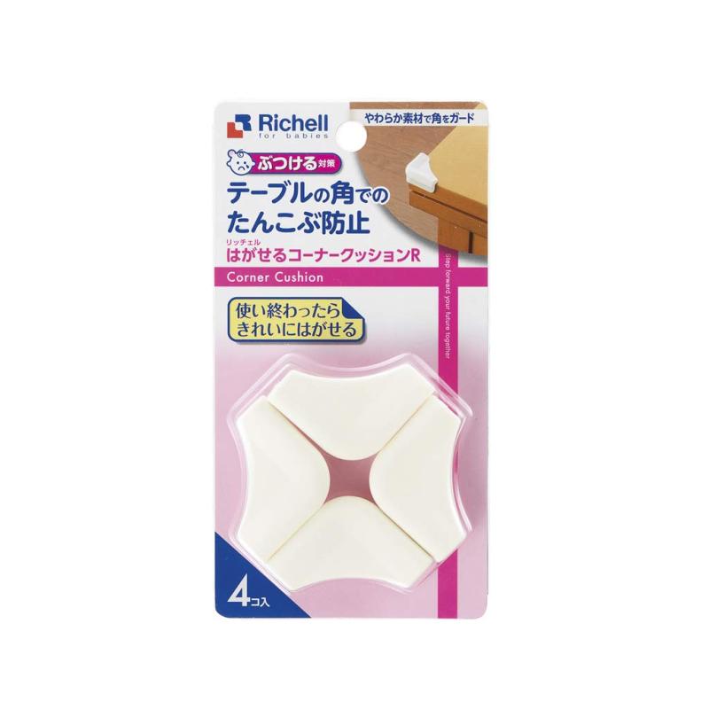 リッチェル ベビーガード はがせるコーナークッションR 4個入りテーブルの角でのたんこぶ防止[製造国] 中華人民共和国[対象] 0ヶ月 ~[商品サイズ] W100×D21×H190mm複数店舗にて販売をしておりますため、在庫データの更新が間に合わず、欠品にも関わらず、注文ができる場合がございます。その際は、キャンセルにて対応を取らせていただきます。当店はお電話のお問い合わせはお受けしておりませんので、ご了承ください。お問い合わせは、問い合わせフォームにてお願いをいたします。