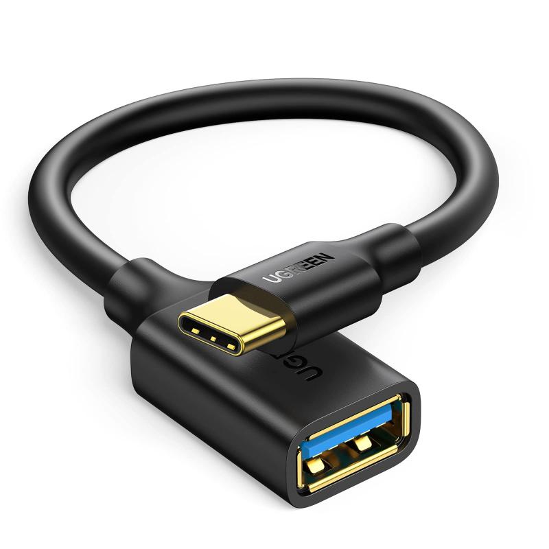 UGREEN OTGケーブル Type-C 変換アダプタ タイプC USB3.0メス 高速転送 17cmOTG USB Type-C 変換アダプタ:USBタイプC対応するAndroidスマートフォン、タブレット、MacBookなどのデバイスをUSBタイプA機器と接続できる用の OTG Type-C ケーブルです。ケーブル長: 約17cm、1本入り。Type-C端末とType-A機器接続のUSB USB-C変換アダプター。OTGケーブルの機能：このUSB Type-C OTGケーブルを使って既存の従来のUSB Type-Aの機器（外付けHDD、USBメモリ、マウス、キーボード、ゲームコントロール、カードリーダーなど）をType-C端子のスマホやタブレットに接続可能です。手元のUSB周辺機器を最大限に活用できます。ご注意：接続する機器がOTG対応すること。簡単に使える：挿すだけで認識可能。スマホをマウスで操作する用、スマホにwebカメラ接続用、ゲームコントローラーからUSB-Cに変換用、USBからスマホへのデータ転送用に、無線マウスのレシーバーとHDDの接続変換に、USB-C端子の検証用、TypeCにUSBカメラを入力する用など、様々なのアプリケーションが適用します。高速データ転送：USB3.0規格に準拠する最大5Gbpsのデータ転送速度がサポートしております。USB 2.0（最大480Mbps）より約10倍速く、大容量のHD映画や仕事ファイル、記念写真等をわずか数秒で転送完了できます。USB 2.0/1.0への後方と互換性があります。優れた安定性＆耐久性：24K金メッキコネクタと多重シールドの内部構造を採用して信号伝送をもっと安定になり、接続とデータ転送はスムーズに行えます。また、10000回以上の折り曲げテスト済みの柔軟性と耐久性が備えているPVC外被の作りは、接続の感じや触った感触も品質が高いです。24ヶ月の期間：当店でご購入の製品は24ヶ月間のサービスをご提供しております。お客様が製品を購入された時点から24ヶ月後の応当日までいたします。 ご注意：お客様または第三者による故意の破損が認められる場合は、の対象外となります。複数店舗にて販売をしておりますため、在庫データの更新が間に合わず、欠品にも関わらず、注文ができる場合がございます。その際は、キャンセルにて対応を取らせていただきます。当店はお電話のお問い合わせはお受けしておりませんので、ご了承ください。お問い合わせは、問い合わせフォームにてお願いをいたします。