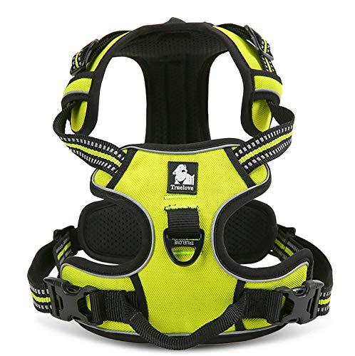 cocomall 犬用ハーネス 犬用胴輪 ドッグ ペット用品 お出かけハーネス 3M反射材料 訓練 ナイロン製 小型犬、中型犬、大型犬に向け 通気性 調節可能 おしゃれ (M, ネオン・イエロー) omichi-store-10499598 シオカゼ商店 パッケージ画像