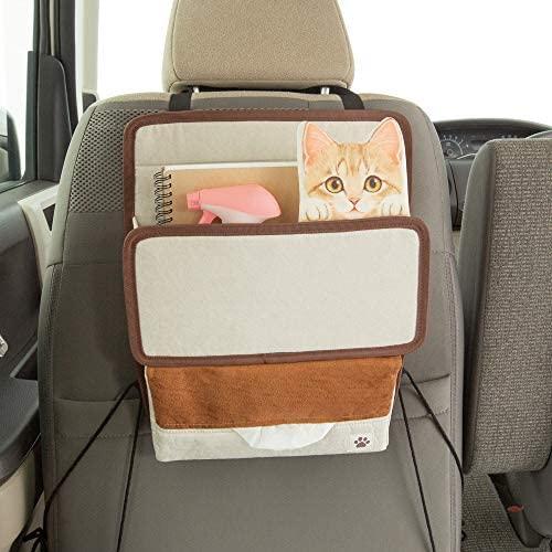 シオカゼ商店のボンフォーム(BONFORM) 車用収納 フェリシモ猫部 FNひょっこり子猫 軽/普通車 35x1x29cm ベージュ [ 7252-08BE ]｜アングル3