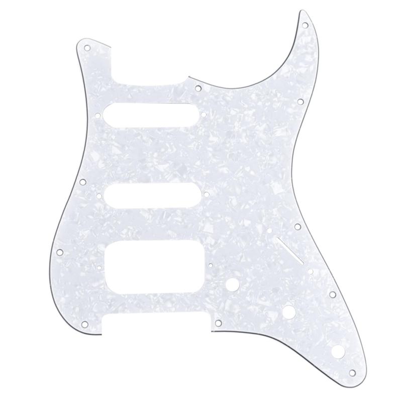 Musiclily Pro 11穴 ラウンドコーナー HSS STストラトピックガード 4Pホワイトパールアメリカン/メキシコのStratocaster Lonestar，Deluxe,Squier affinity series、そしてハムバッキングピックアップ用の3つの取付ネジ穴があるその他のストラットギターにフィットします。他のギターモデルに合わせたい場合は、このピックガードを改造する必要があります2つのシングルコイルと1つのブリッジハムバッカールーチン。 ハムバッカースロットは半径コーナー形状ですので、あなたはこのピックガードのためのピックアップリングを必要としません、ほとんどのオープンピックアップに合います11穴、ハムバッキングピックアップ用の2つの取り付けネジ穴プラスチック製、厚さ2.0-2.2mm（0.08-0.09インチ）上部に二重層保護フィルム、大型バックシールド複数店舗にて販売をしておりますため、在庫データの更新が間に合わず、欠品にも関わらず、注文ができる場合がございます。その際は、キャンセルにて対応を取らせていただきます。当店はお電話のお問い合わせはお受けしておりませんので、ご了承ください。お問い合わせは、問い合わせフォームにてお願いをいたします。