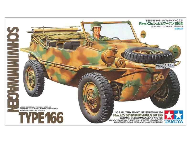 シオカゼ商店のタミヤ 1/35 ミリタリーミニチュアシリーズ No.224 ドイツ陸軍 Pkw.K2s シュビムワーゲン166型 プラモデル 35224｜アングル3