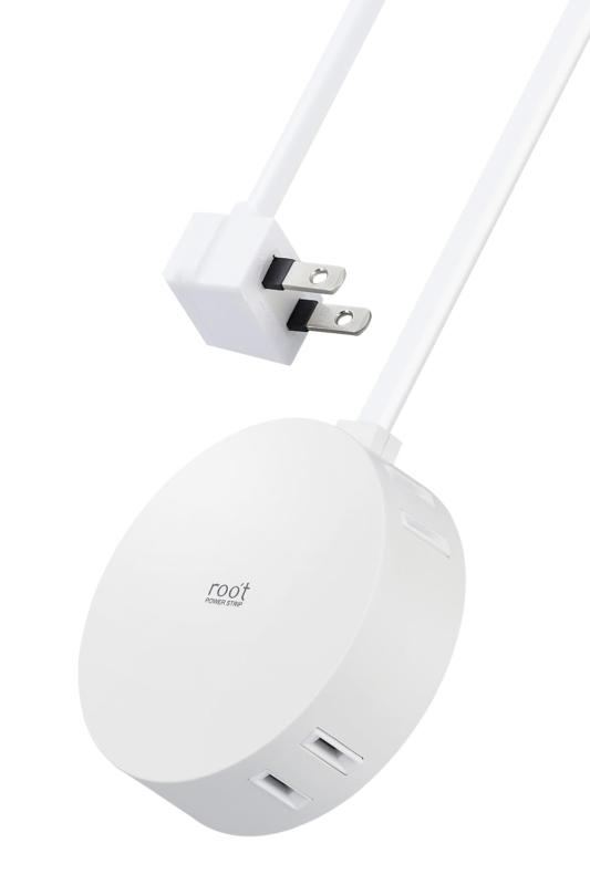 Rakuten - エレコム 電源タップ 見せるインテリア roo't(ルオット) 丸型 4個口 1.5m ホワイト AVT-D4-2415WH
