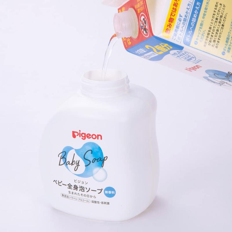 シオカゼ商店のピジョン Pigeon ベビー全身泡ソープ 詰替用 2回分 800ml｜アングル2
