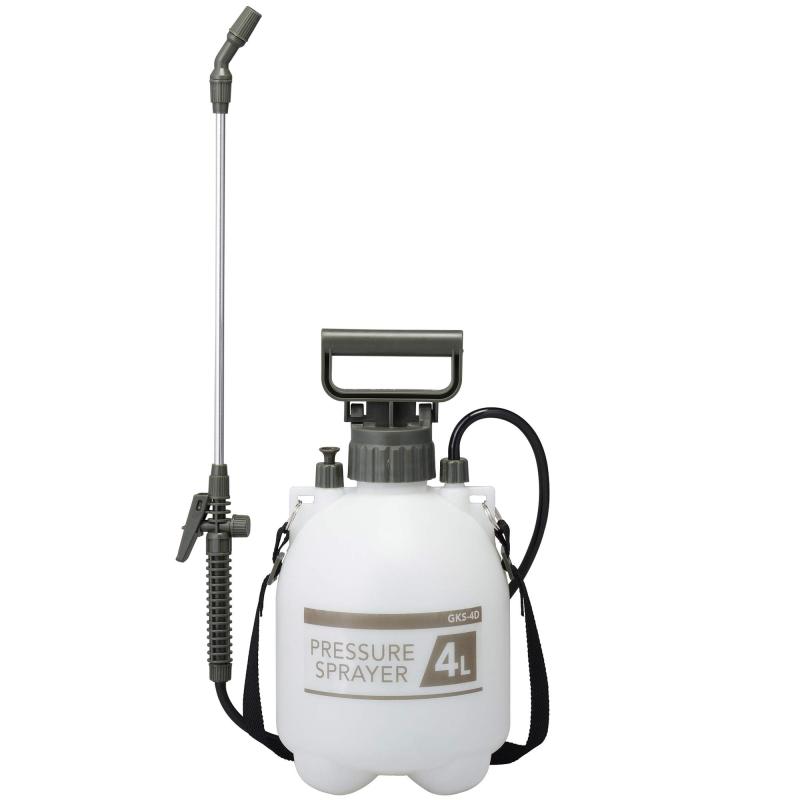 高儀(Takagi) 家庭用肩掛蓄圧式噴霧器 除草剤噴霧器 蓄圧式スプレー 散布機 レバーロック付きで連続噴霧可能 エアコン掃除にも 手動 4L GKS-4D