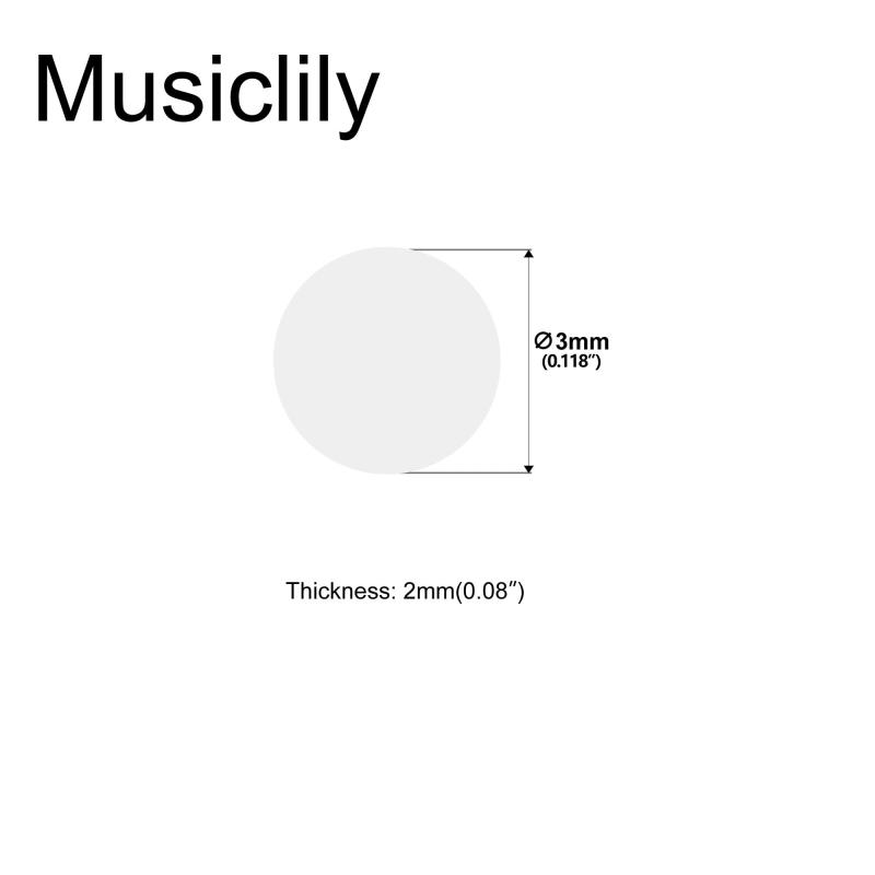 シオカゼ商店のMusiclily Pro 3mm ナチュラル マザーオブパール貝製 ギター指板インレイ用ドットポジションマーク、ホワイトパール（20個セット）｜アングル2