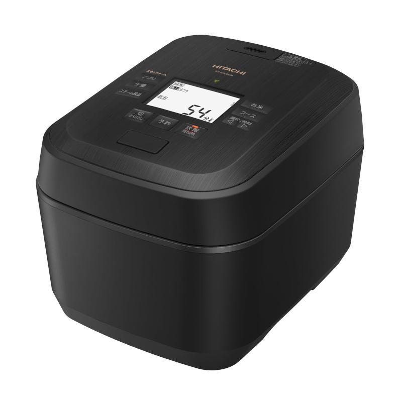 日立 炊飯器 5.5合 圧力&amp;スチームIH 蒸気カット RZ-W100GM K 漆黒 八代目儀兵衛 監修 日本製 圧騰甘み炊き 大火力 沸騰鉄釜 ふっくら御膳