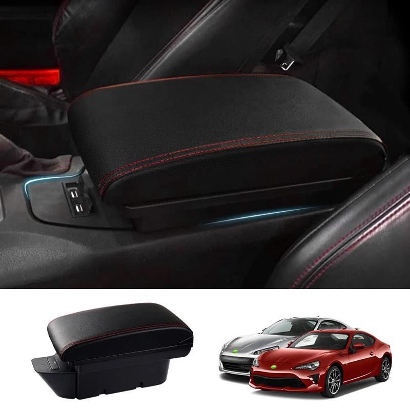 Auto Spec トヨタ 86 スバル BRZ 車用アームレスト コンソールボックス ZN6型 初代 右ハンドル専用 車内収納ボックス USB充電ポート付き 二層タイプ 多機能 大容量 車種専用設計 小物入れ 肘置き