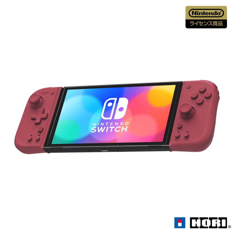 連射 連射ホールド機能搭載【任天堂ライセンス商品】グリップコントローラー Fit for Nintendo Switch APRICOT RED【Nintendo Switch対応】