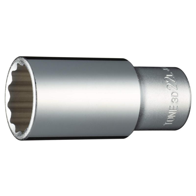 樂天商城 - トネ(TONE) ディープソケット(12角) 3D-22L 差込角9.5mm(3/8") 二面幅22mm