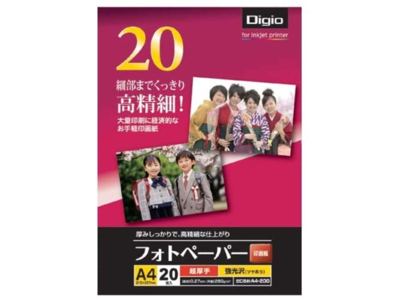 DELL - ナカバヤシ フォトペーパー/印画紙/A4/20枚 超厚手・強光沢 ECSK-A4-20G
