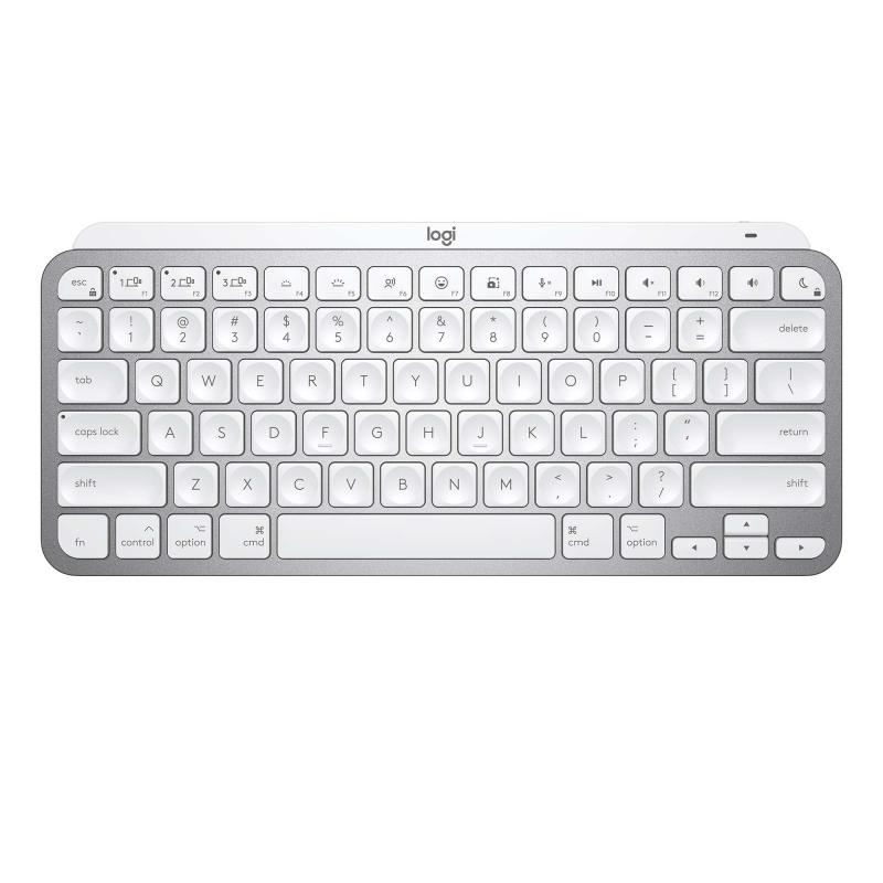 Logicool MX KEYS mini for mac KX700MPG ミニマリスト ワイヤレス イルミネイテッド キーボード US配列 ペイルグレー 充電式 小型 薄型 bluetooth Logi Bolt Unifying非対応 USB-C-