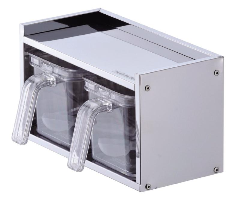 Rakuten - パール金属 調味料 ラック ストッカー 2個付 ステンレス メイドインジャパン 日本製 HB-1778