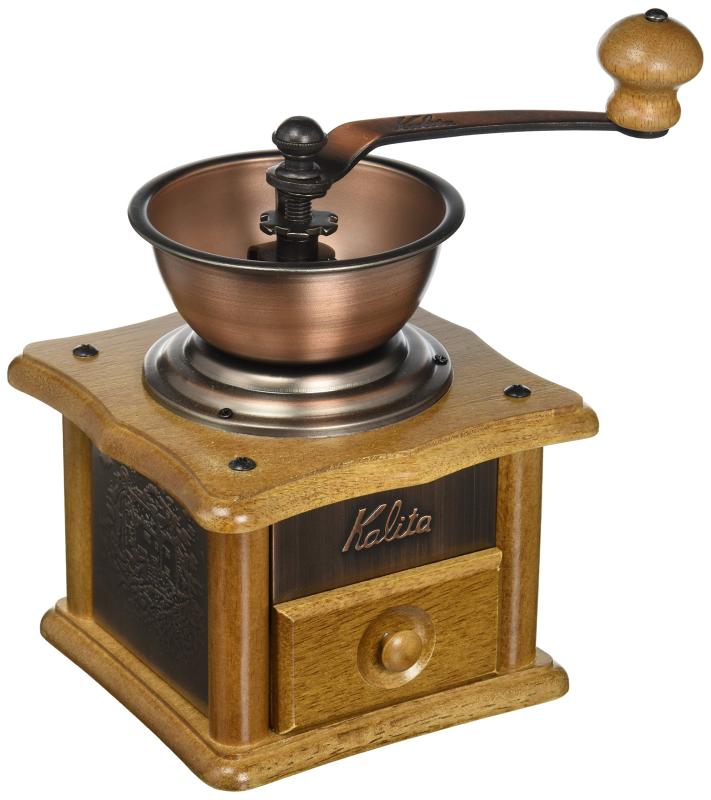 カリタ Kalita コーヒーミル 木製 丈夫な鋳鉄製カッター 銅板ミル AC-1 粗さ調整可能 手挽きコーヒーミル #42067 ミル グラインダー ハンドミル 手動 コーヒー初心者 初心者 小型 持ち運び 登山