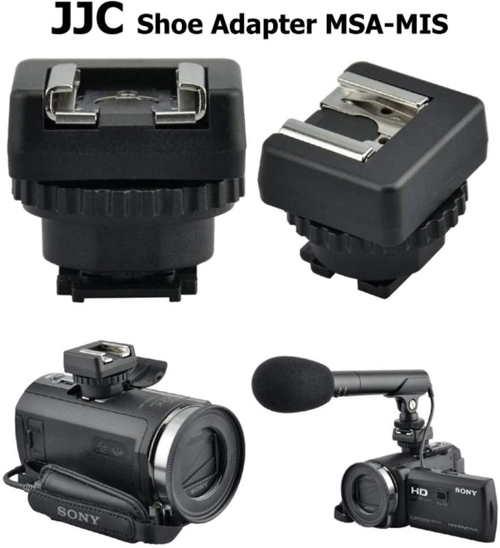 JJC マイク と LEDライト コールドシュー アダプター ソニー FDR-AX53 AX43 AX45 AX33 AX60 AX100 AX700 HDR-CX675 CX680 CX900 CX400E CX510E CX610E ILME-FX2 - 2