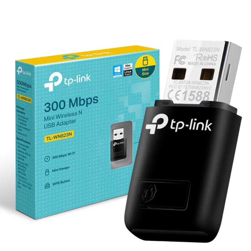 TP-Link 11n/g/b対応 300Mbps Mac OS/Windows対応 無線LAN子機 超小型 USB2.0 TL-WN823N[WiFi子機の特徴] 動画&amp;音声ストリーミングに最適な規格値300Mbpsの無線LAN子機。[無線LAN] 300Mbps (11n)、 54Mbps(11a、11g) 、 11Mbps(11b)[ミニサイズ] 持ち運びに便利なミニサイズ。[WPSボタン搭載*] ワンタッチでWiFi接続を可能とします。 *本機能を使用する際は親機側に同じ機能があるかをご確認ください。[システム対応] Windows 11 , Windows 10, Windows 8.1, Windows 8,Windows 7, Windows XP,Mac OS X 10.8~10.13, Linux 2.6.24 ~ 4.9.60 *最新のドライバーはTP-Link公式サイトからダウンロードしてください。ソフトAP モード――PCまたはラップトップの有線インターネット接続をWi-Fi ホットスポットに切り替えます。[期間] 業界最高基準の。複数店舗にて販売をしておりますため、在庫データの更新が間に合わず、欠品にも関わらず、注文ができる場合がございます。その際は、キャンセルにて対応を取らせていただきます。当店はお電話のお問い合わせはお受けしておりませんので、ご了承ください。お問い合わせは、問い合わせフォームにてお願いをいたします。