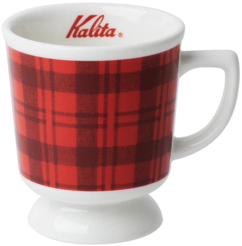 카리타 Kalita 체크 레트로 머그 S 200ml 도자기 머그잔 레드 체크 레트로 다방 #73068