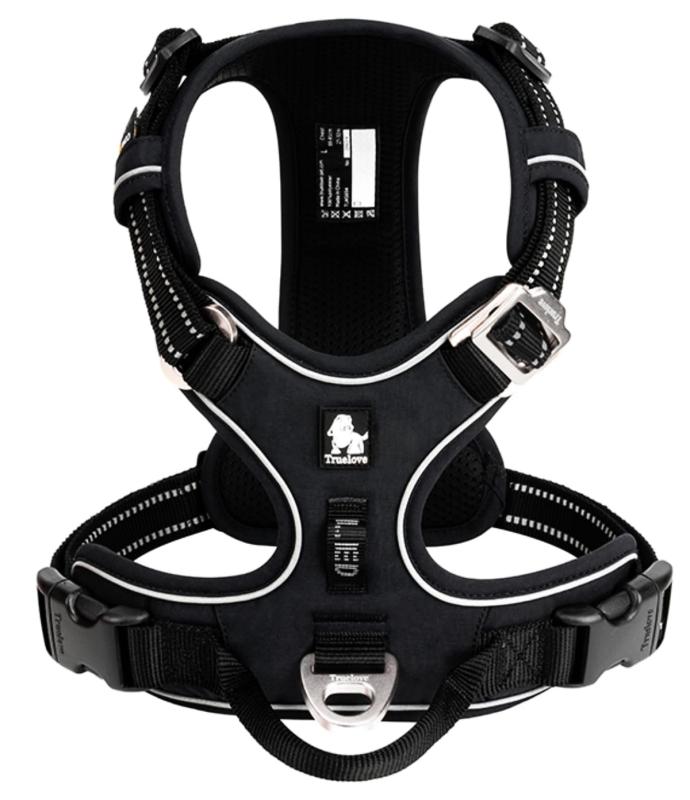 cocomall 犬用ハーネス 犬用胴輪 ドッグ ペット用品 3M反射材料 ナイロン製 小型犬、中型犬、大型犬に向け (L, ブラック)