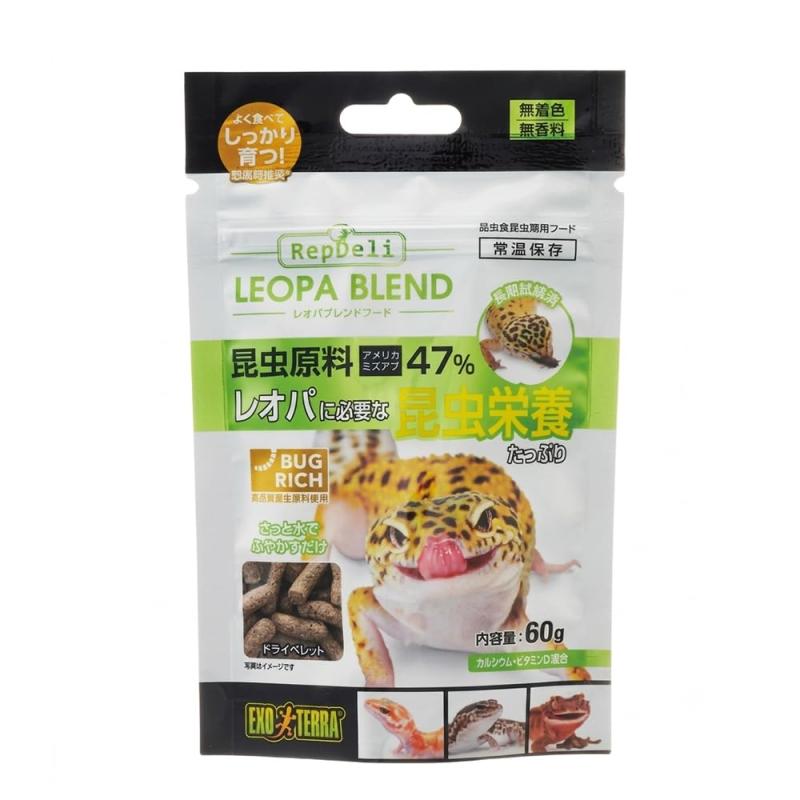 ジェックス レオパブレンド フード トカゲ ヤモリ 爬虫類 餌 60g