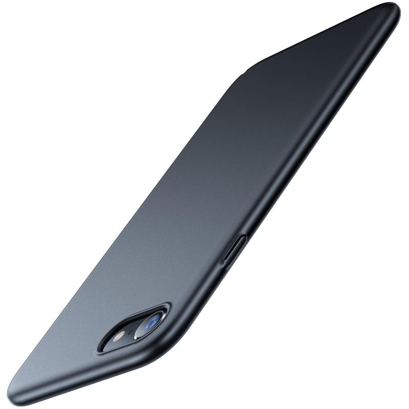 【超薄・マット質感】TORRAS iPhone se3 ケース 第3世代 iPhone se 2・8・7 ケース 薄型 4.7インチ 対応 PC [ ガラスフィルム付属] 指紋防止 擦り傷防止 耐衝撃カバー (ブラック) Wisdom Series