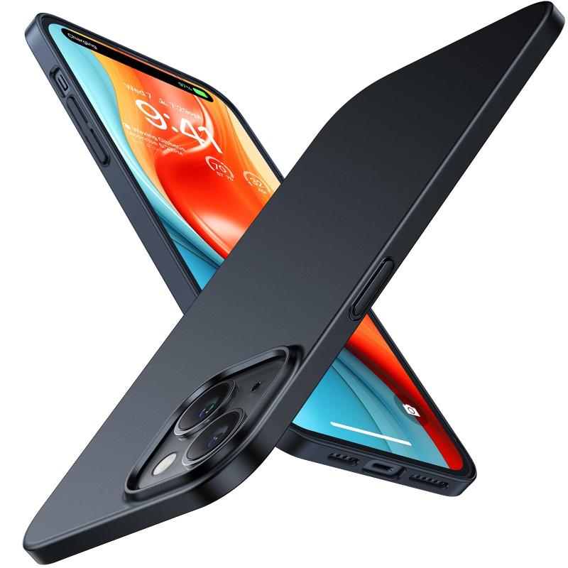 【超薄型・極軽量】 TORRAS iPhone 15 用 ケース 薄型 シンプル マット質感 さらさら 手触り 日本製PC 指紋防止 擦り傷防止 耐衝撃カバー 6.1インチ あいほん15用ケース 「OriginFit 」ブラック