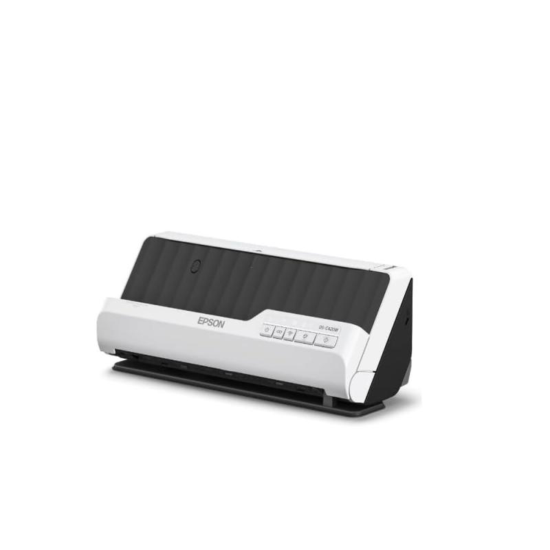 エプソン A4ドキュメントスキャナー DS-C420W (A4シートフィード/毎分30枚/Uターン/2way給紙/Wi-Fi対応/e-文書モード搭載)本体同梱品：USB2.0 TypeA-Cケーブル（約1.5m）、電源アダプター、電源コード、レシート給紙ガイド、レシート排紙サポート、セットアップガイド、書Uターン給紙採用で、設置も操作もコンパクトを実現。 スキャンした原稿をスキャナー本体上部に排出するため、排紙スペースがいらず、設置スペースが限られたカウンターや狭いデスクでも効率的に作業できます。通帳もパスポートもスキャン可能。スキャナーをストレート姿勢にして、通帳などの冊子（注1）やパスポート（注1）（注2）、身分証などのプラスチックカードがスキャンできます。さらに、A3/B4サイズなどの大判原稿（注1）は二つ折りにして、読み取り可能です。 （注1）DS-C420Wについて：大判原稿の読み取りには別売のキャリアシートが、パスポートの読み取りには別売のパスポートキャリアシートが必要です。冊子の読み取りは非対応です。 （注2）Document Capture Proを使用してTD1準拠のIDカードに含まれる情報を認識可能です。コンパクトでも1分間に30枚の高速スキャンを実現。 1分間にA4原稿で30枚、両面60面の高速スキャンを実現。無線LANにも対応しているので複数のPCでスキャナーを共有したり、スマートデバイスからのスキャンが可能です。原稿のフチ折れや破れもきれいに補正。用紙の角の折れ、フチの破れ、パンチ穴などを原稿の周囲の色を用いて補正し、きれいな見た目に加工します。e-文書モードを搭載。e-文書法や電子帳簿保存法の要件を満たした設定でスキャン可能。複数店舗にて販売をしておりますため、在庫データの更新が間に合わず、欠品にも関わらず、注文ができる場合がございます。その際は、キャンセルにて対応を取らせていただきます。当店はお電話のお問い合わせはお受けしておりませんので、ご了承ください。お問い合わせは、問い合わせフォームにてお願いをいたします。