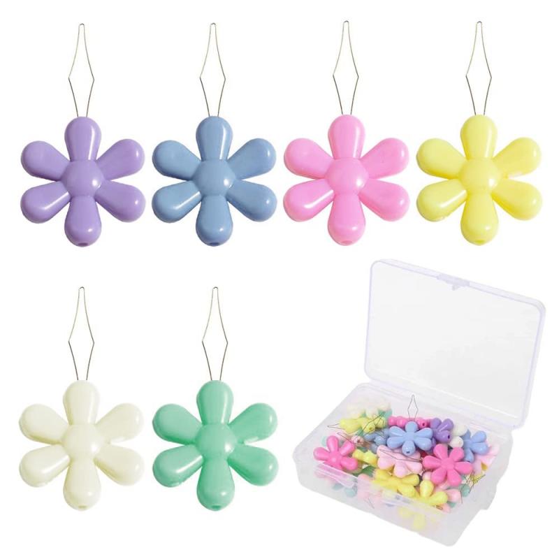 Rakuten - 糸通し 20枚セット 花形 針糸通し ツール 糸とおし DIY 手芸 裁縫道具 裁縫 刺繍 クロスステッチ アクセサリー カラフル 収納ケース付