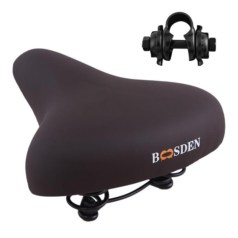 BOOSDEN 自転車 サドル 電動/電動アシスト自転車用 大型ソフトサドル ふわふわ 衝撃吸収 超肉厚 お尻が痛くない ママチャリ 交換用 高い汎用性 防水 男女兼用 ダークブラウン