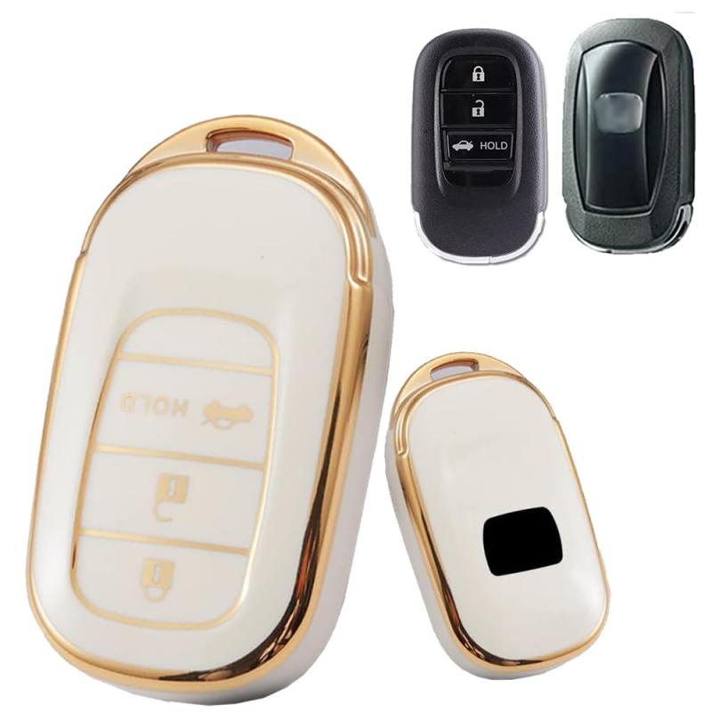 ONTTO ホンダ用 スマート キーケース キーカバー キーホルダー シリコン製 HONDA Civic ヴェゼル シビック ステップワゴン rv3 2021 2022 2023などに適用 おしゃれ 手触り快適 傷防止 プレゼント アク