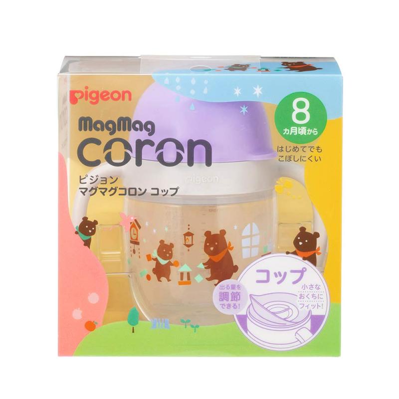 ピジョン マグマグコロン コップ 本体 1022080【容量】ボトル容量:260mL、最大目盛り:200mL、耐熱温度:120度、耐冷温度:-20度、【消毒方法】煮沸:可、電子レンジ:可、薬液:可 商品をより安全にご使用いただくため、ピジョンはすべての商品で電子レンジを用いた除菌を不可といたしました。本商品につきましても表記を順次変更いたします。「電子レンジ除菌〇」となっている場合は、ご使用の電子レンジ除菌器の取扱説明書に従い、正しくお使いください。原産国:タイパッケージ重量: 300.0 g商品モデル番号: 4902508040457商品をより安全にご使用いただくため、ピジョンはすべての商品で電子レンジを用いた除菌を不可としております。表記に「電子レンジ除菌〇」となっている場合は、ご使用の電子レンジ除菌器の取扱説明書に従い、正しくお使いください。複数店舗にて販売をしておりますため、在庫データの更新が間に合わず、欠品にも関わらず、注文ができる場合がございます。その際は、キャンセルにて対応を取らせていただきます。当店はお電話のお問い合わせはお受けしておりませんので、ご了承ください。お問い合わせは、問い合わせフォームにてお願いをいたします。