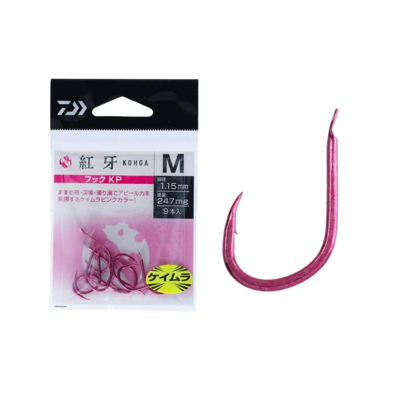 ダイワ(DAIWA) 紅牙フックKP(ケイムラピンク) 伊勢尼太軸 M Φ1.15mm 247mg 9本入り 097294ダイワ 紅牙フックKP (シングルフック ルアーフック)発売年：2020年6月ダイワ シングルフック ルアーフック複数店舗にて販売をしておりますため、在庫データの更新が間に合わず、欠品にも関わらず、注文ができる場合がございます。その際は、キャンセルにて対応を取らせていただきます。当店はお電話のお問い合わせはお受けしておりませんので、ご了承ください。お問い合わせは、問い合わせフォームにてお願いをいたします。