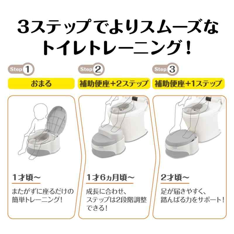 Combi コンビ トイレトレーニング ベビーレーベル 洋式おまるでステップ グレー (...