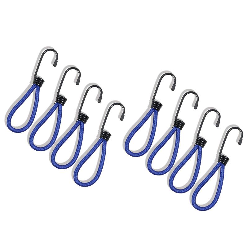 CAPTAIN STAG Tent/Tarp Parts: Guy Line Stretch Cord, Φ8mm x 160mm Length, 8-Pack, UZ-13177