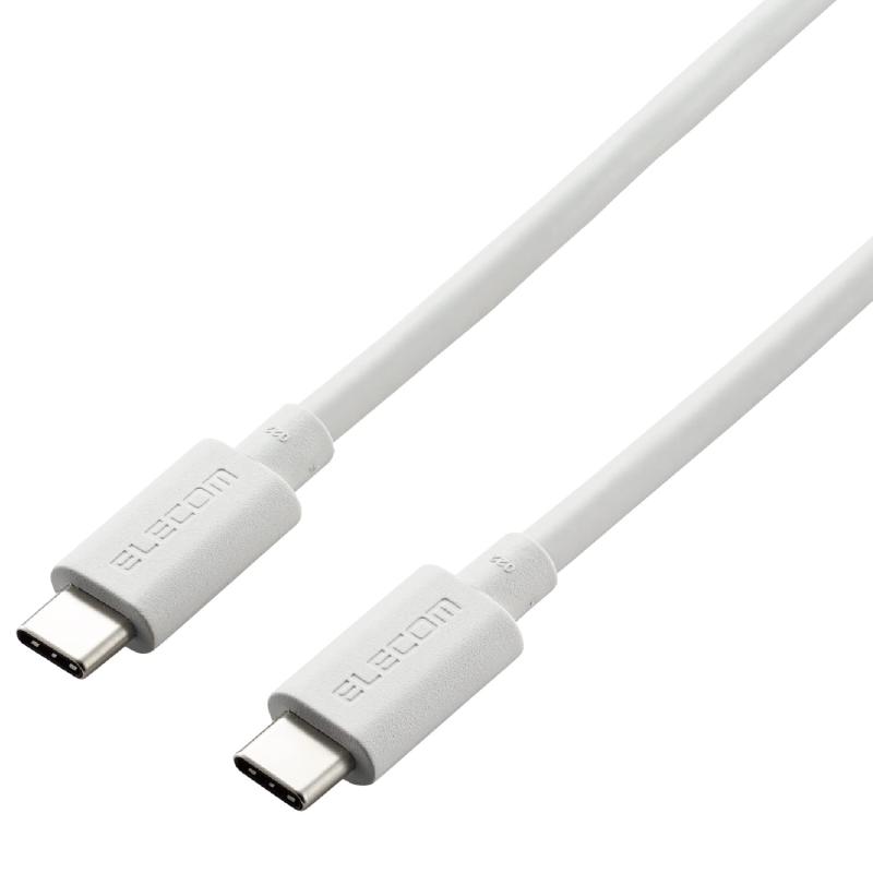 エレコム USB Type C ケーブル USB Power Delivery対応 (USB-C to USB-C) USB4ケーブル 0.8m シルバー 【iPhone 16 シリーズ 対応検証済】 USB4-APCC5P08SV
