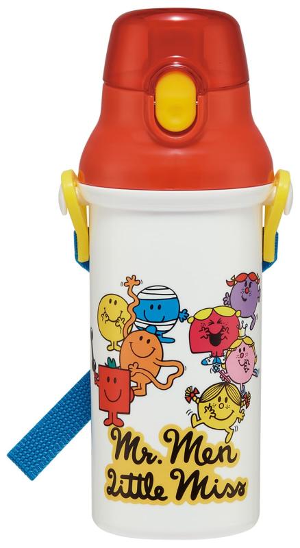 スケーター(Skater) 水筒 子供用 直飲み 480ml プラスチック ワンタッチ 食洗機対応 日本製 Mr.Men Little Miss 男の子 女の子 PSB5SANAG-A