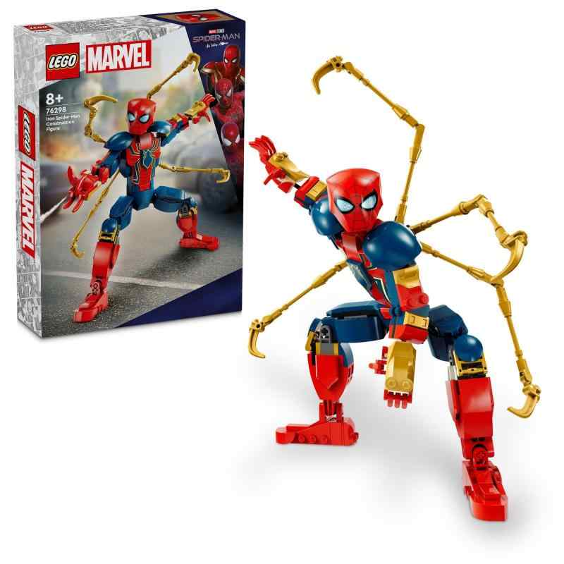 LEGO Marvel Iron Spider-Man Figure Toy - Birthday Present - Building Blocks - Boys and Girls - Ages 8, 9, 10 - Elementary School Students - Marvel Goods - Figure - 76298