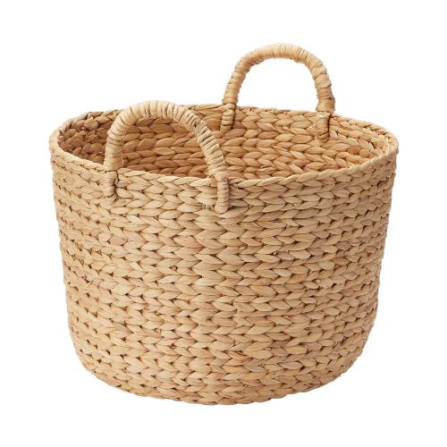 無印良品 持ち手付ラウンドバスケット 小 直径37×高さ26cm ウォーターヒヤシンス 12057925のサムネイル