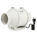 Hon&Guan ダクトファン 100mm 強力 省エネ 静音 ダクト用換気扇 塗装ブース用 家焼肉 中間取付 丸形タイプ 産業用換気扇 (HF-100P)