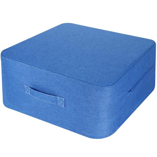 Homwarm トランポリン 室内 大人用 静音 エクササイズ 家庭用 省スペース 外カバー取り外し 洗濯可能 (40x40x15cm, ブルー)