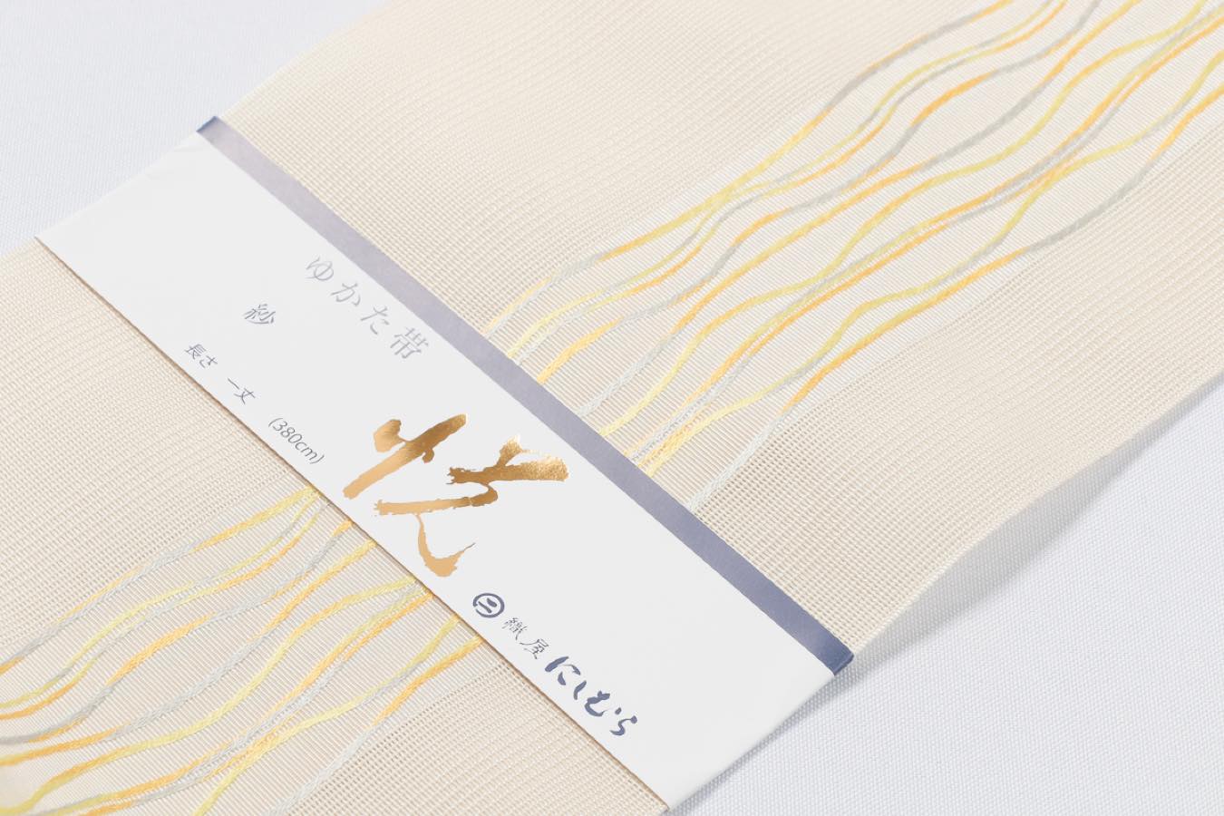 ゆかた帯 正絹 紗 半幅帯 西村織物 博多帯 金 ゴールド 博多織 浴衣帯 日本製 夏用 帯 細帯 四寸帯 夏物 着物 盛夏 カジュアル 浴衣帯 浴衣 単衣 小紋 和服 和装 和装小物 着付け 小物 夏の帯 夏の着物 お洒落 女性用 レディースのサムネイル