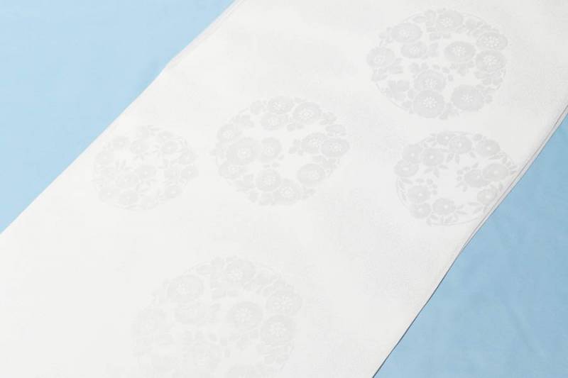 長襦袢 反物 正絹 花丸 地紋 加藤萬 