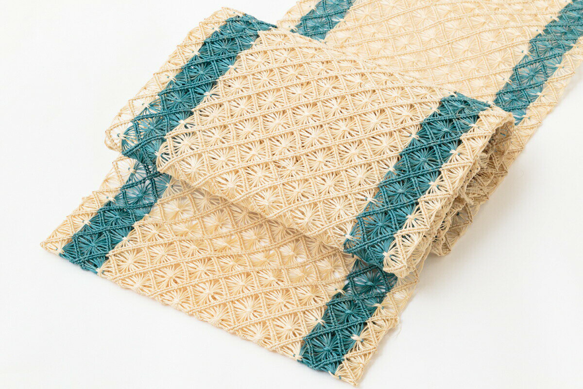 夏帯 芭蕉糸 反物 羅 お仕立て上がり 夏用 帯 名古屋帯 誉田屋源兵衞 紬 糸芭蕉 名古屋 白 格子 透け 通気 夏物 着物 盛夏 カジュアル 浴衣帯 浴衣 単衣 小紋 和服 和装 和装小物 着付け 小物 夏の帯 夏の着物 お洒落 女性用 レディースのサムネイル